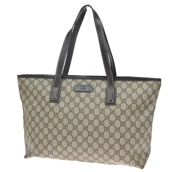 GUCCI Logo GG Pattern Shoulder Tote Bag Supreme Leather Brown Italy 85KB166 - Picture 1 of 16